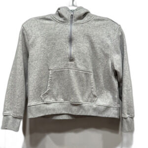 Colorful Planet Hoodie Sweatshirt Quarter Zip Gray Soft Cozy Girls sz Large 12